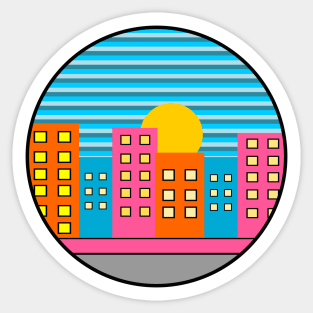 Colorful urban summer Sticker